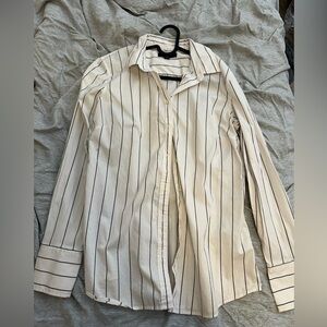 Banana Republic Cream and Black Striped Shirt